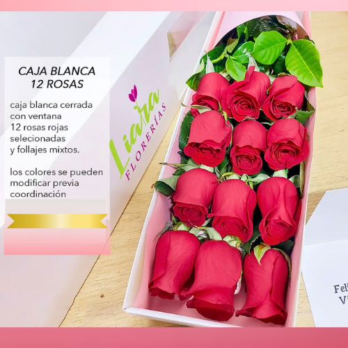 CAJA BLANCA 12  ROSAS