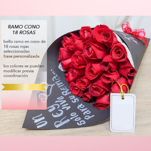 RAMO CONO 18 ROSAS