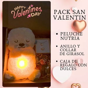 PACK NUTRIA / ANILLO Y COLLAR GIRASOL / CAJA DE REGALO