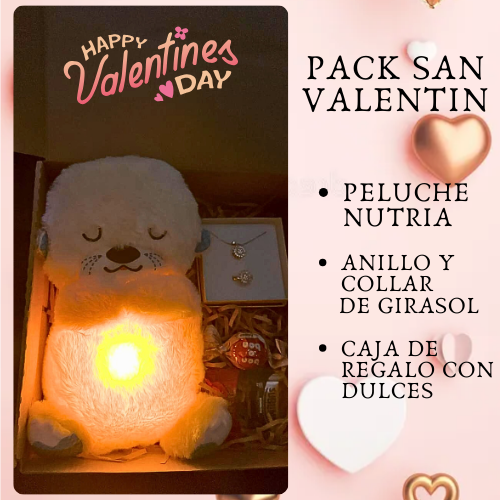 PACK NUTRIA / ANILLO Y COLLAR GIRASOL / CAJA DE REGALO